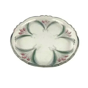 VTG Mikasa French Floral Bouquet 12.5" Round Serving Glass Platter Germany‎